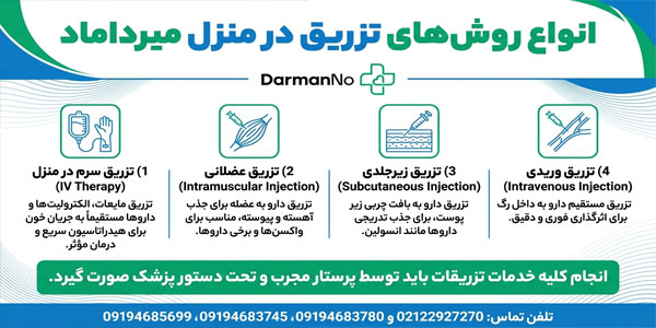 انواع روش های تزریق در منزل میرداماد چیست؟